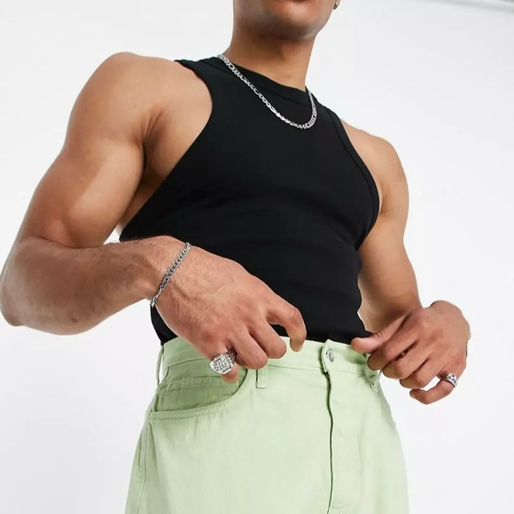 COLLUSION x014 dad jeans in lime - Picture 2 of 6